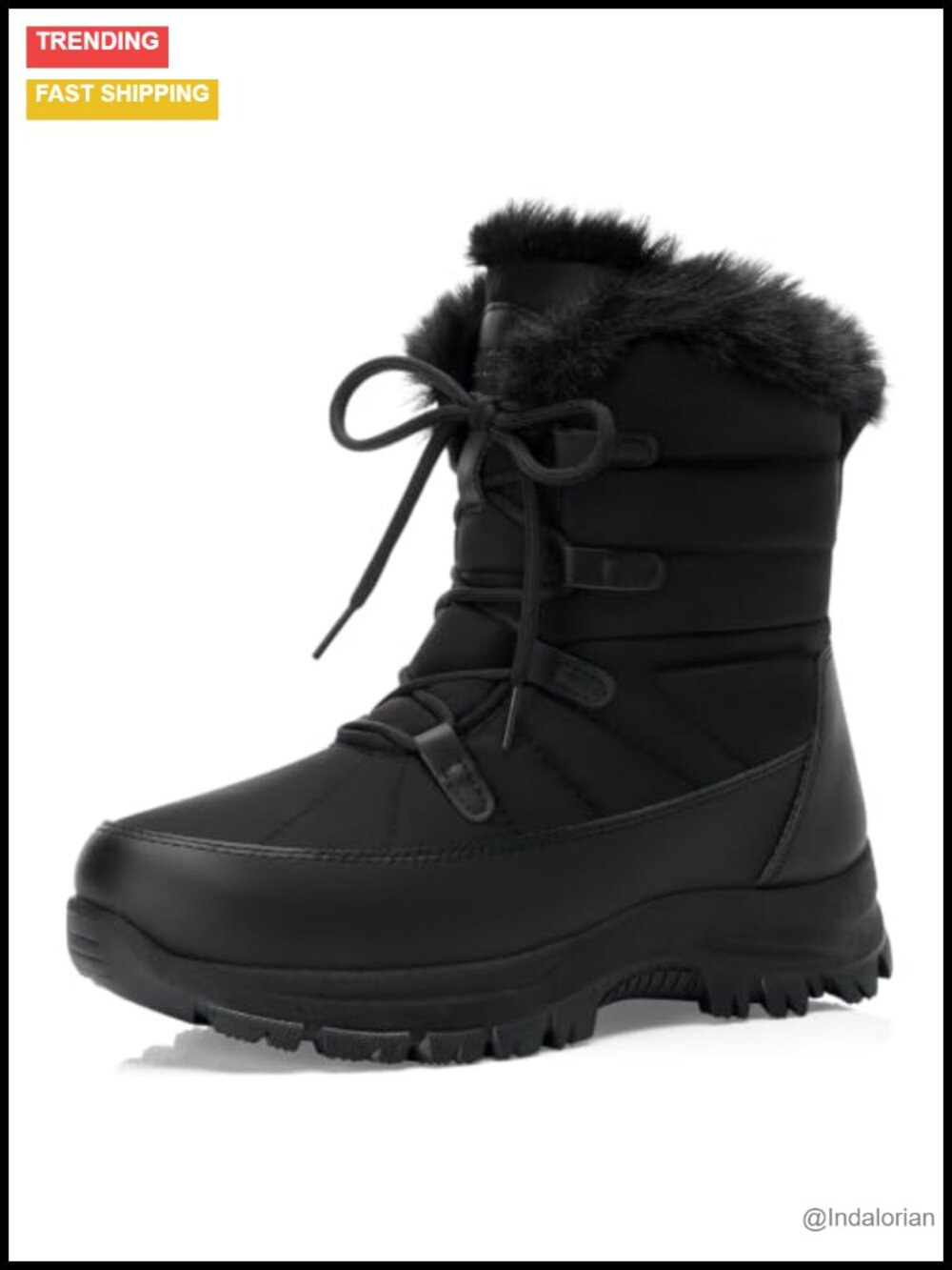 Water Resistant Faux Fur Lined Snow Boots Ankle Winter Booties
